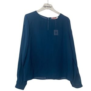 New With Tags Persun Sheer Slit Openings Long Sleeve Blouse